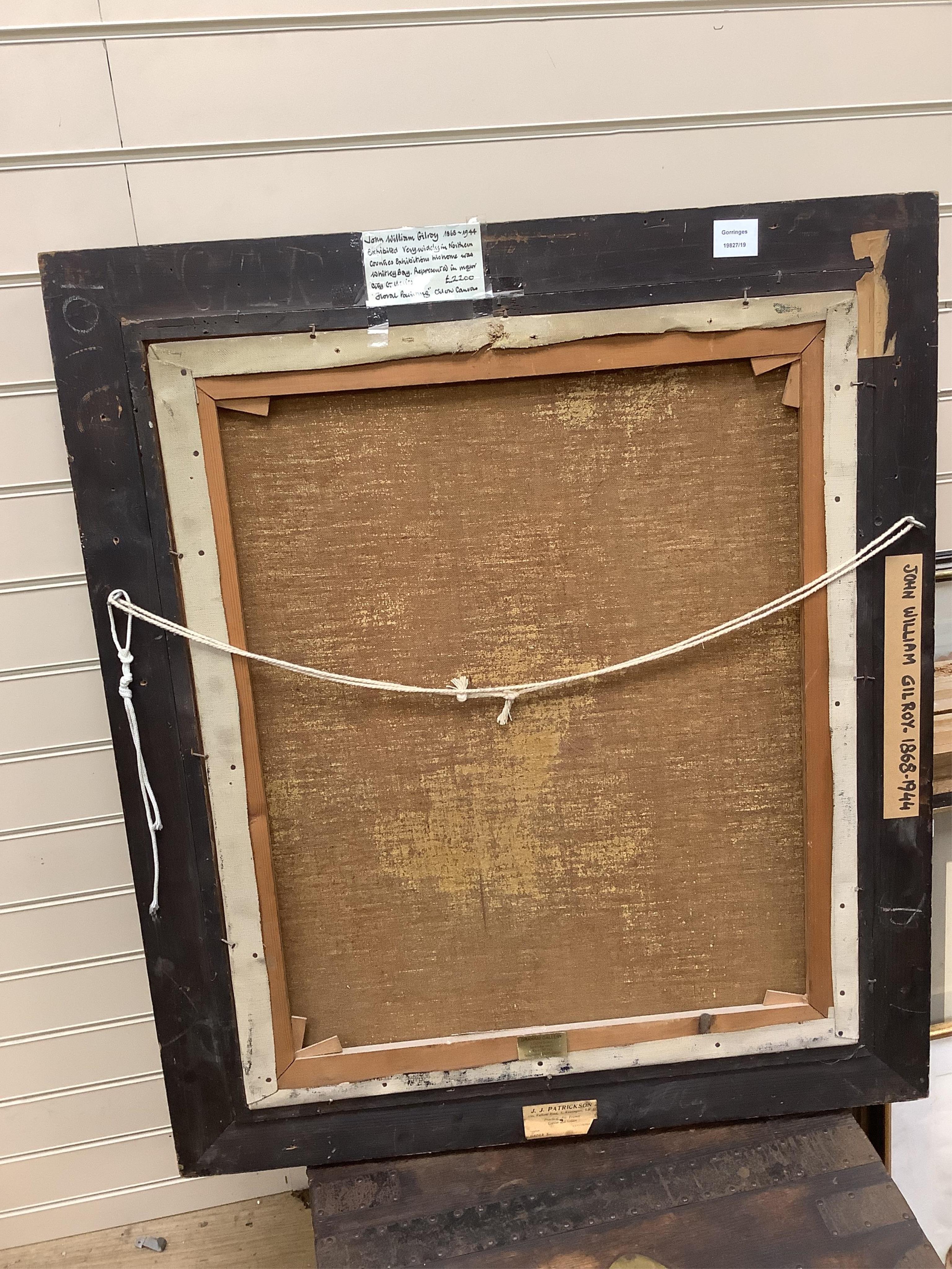 John Thomas Young Gilroy (1898-1985), Still life of flowers in a vase, signed, details verso, oil on canvas, 75 x 62cm